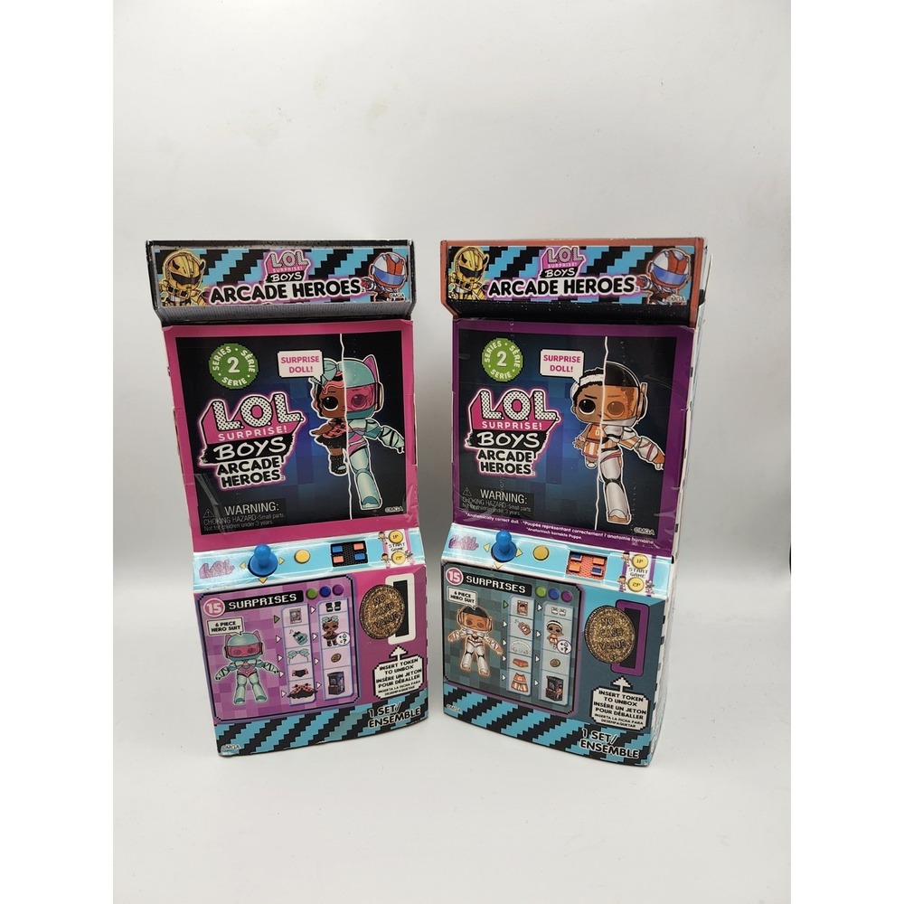 LOL Surprise! Boys Arcade Heroes Series 2 Action Figure Doll LOT OF 2